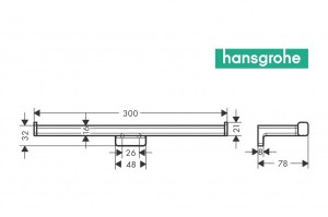 MEDIDAS PORTARROLLOS DOBLE SIN TAPA ADDSTORIS HANSGROHE